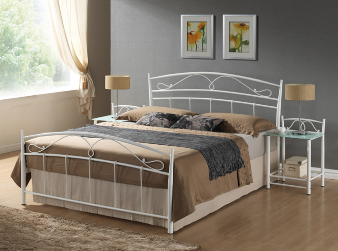 Manželská postel 160 cm - Signal - Siena bílá (s roštem)
