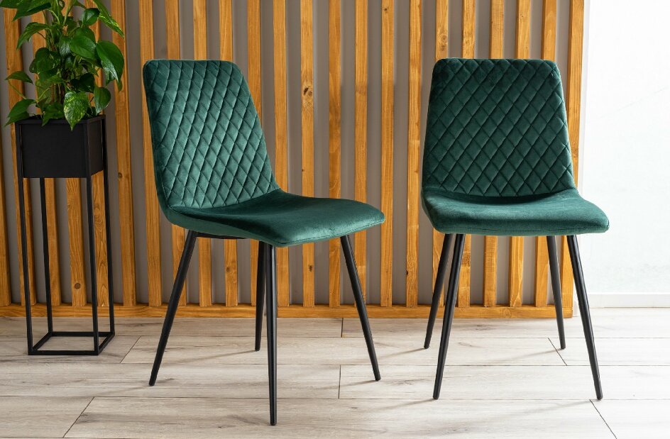 Jídelní židle Isaac (zelená + černá)