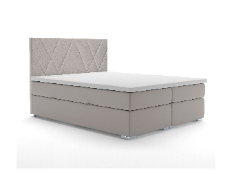 Kontinentální postel 160 cm Lanarra (béžová) (s úložným prostorem)