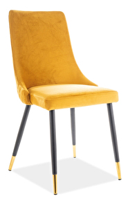 Jídelní židle Polly (žlutá + šedá + zlatá)