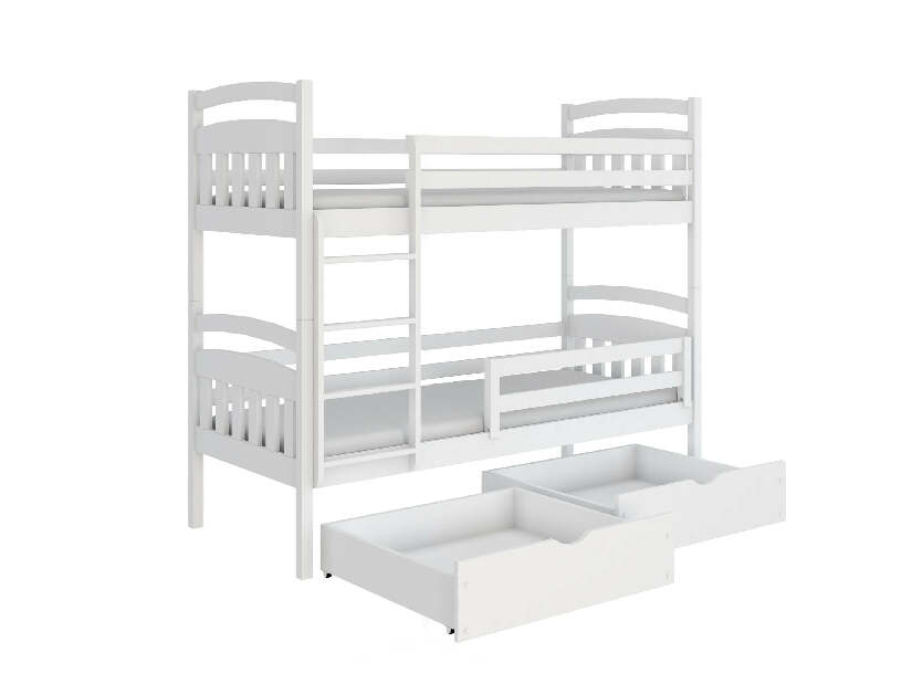 Dětská postel 90 cm Galvin (s roštem a úl. prostorem) (bílá) *výprodej