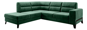 Rohová sedačka Clarice (tmavě zelená) (L)