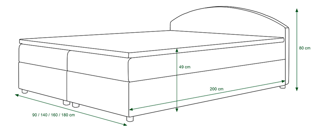 Manželská postel Boxspring 160 cm Orlando (vzor + světle hnědá) (s matrací a úložným prostorem)