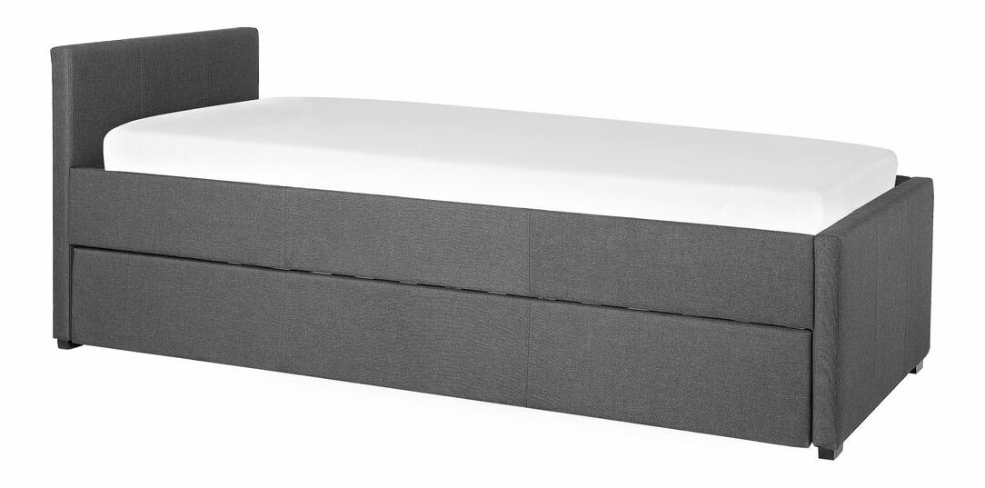Rozkládací postel 90 cm MERMAID (s roštem) (šedá)