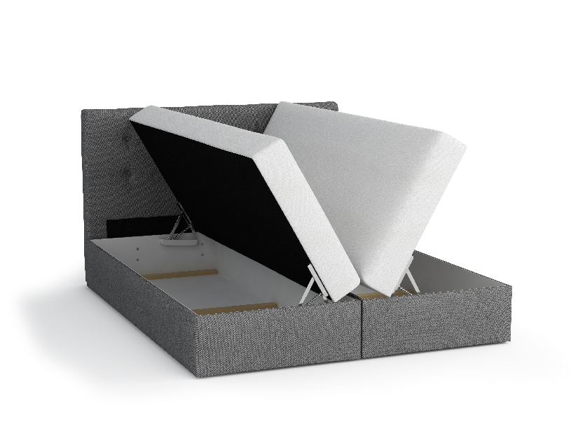 Manželská postel Boxspring 140 cm Lilac Comfort (vzor + hnědá) (s matrací a úložným prostorem)