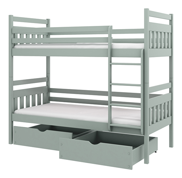Dětská postel 80 cm ARAS (s roštem a úl. prostorem) (grafit)