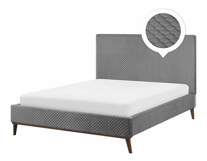 Manželská postel 140 cm BARON (s roštem) (světle šedá)