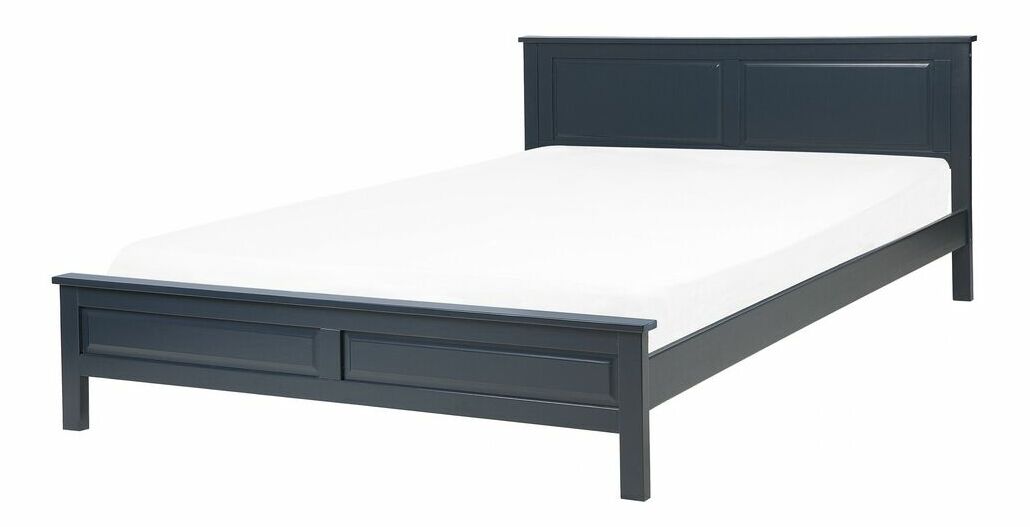 Manželská postel 140 cm OLIVE (s roštem) (modrá)
