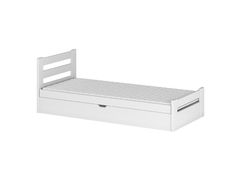 Dětská postel 90 cm Nia (s roštem a úl. prostorem) (bílá)