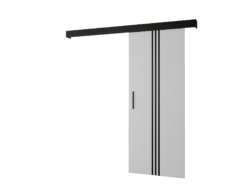 Posuvné dveře 90 cm Sharlene V (bílá matná + černá matná + černá)