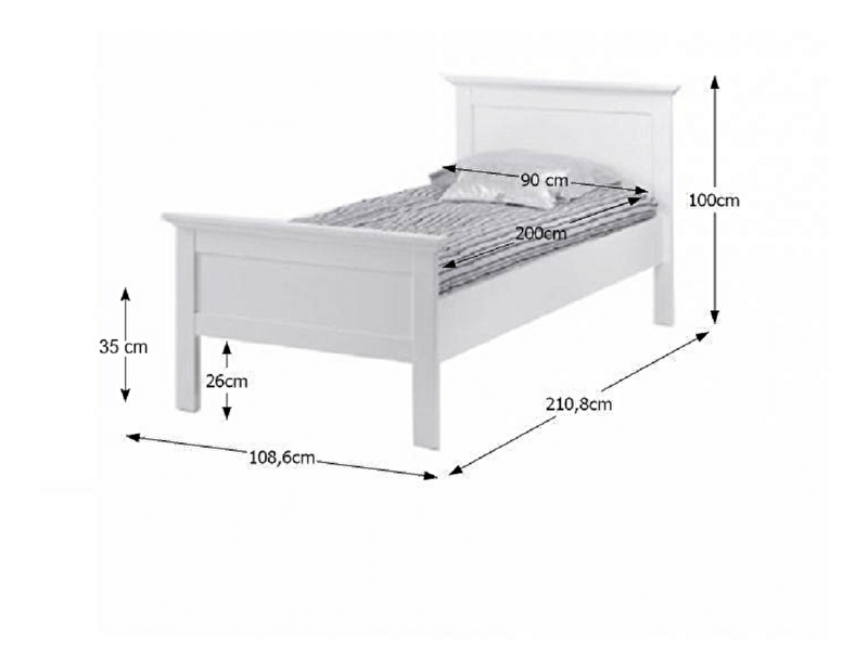 Jednolůžková postel 90 cm Phung 77801