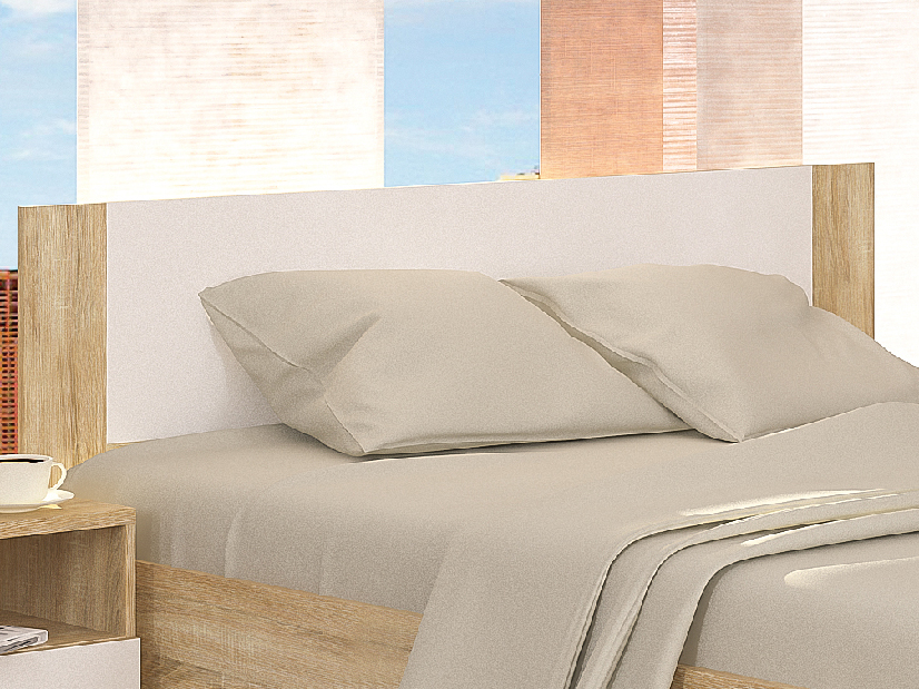 Manželská postel 180 cm Marlon (dub sonoma + bíla) (s roštem)