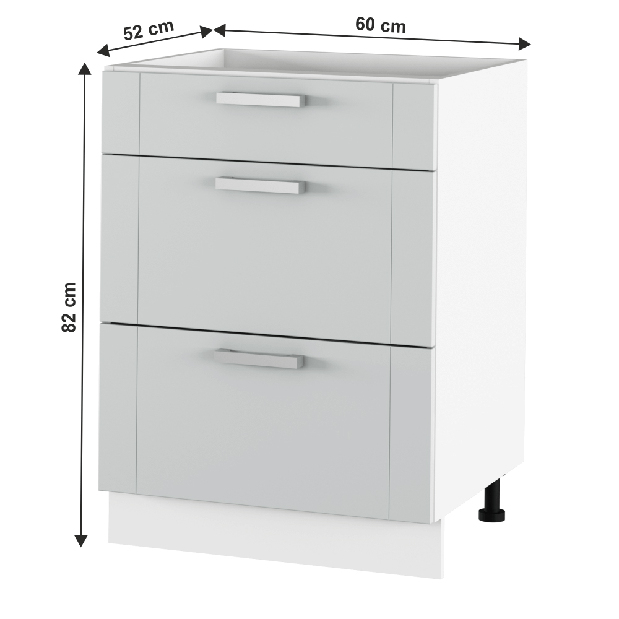 Dolní kuchyňská skříňka Janne Typ 57 (světle šedá + bílá)