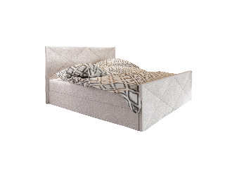 Manželská postel Boxspring 200 cm Milagros 4 (béžová) (s matrací a úložným prostorem)