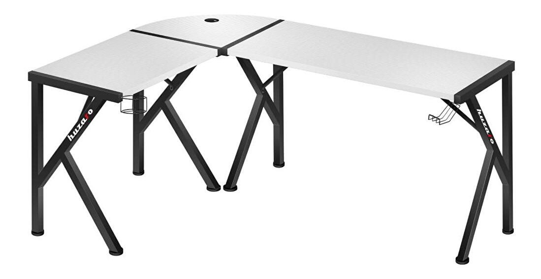 Rohový PC stolek Hyperion 6.3 (černá + bílá)