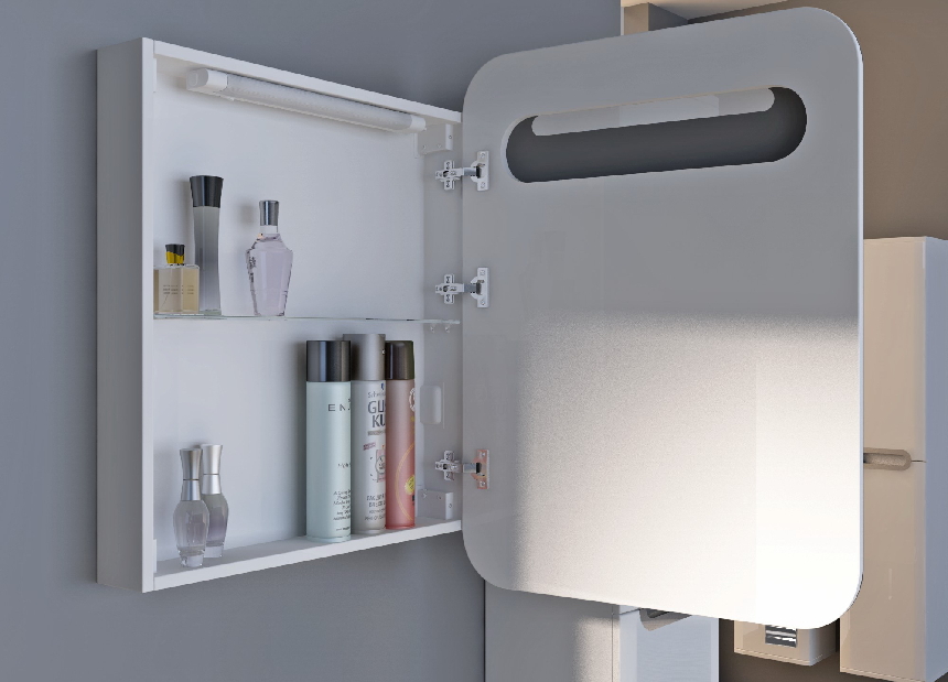 Koupelnová skříňka na stěnu Juventa Costa PrM-80 (se zrcadlem) (s LED)