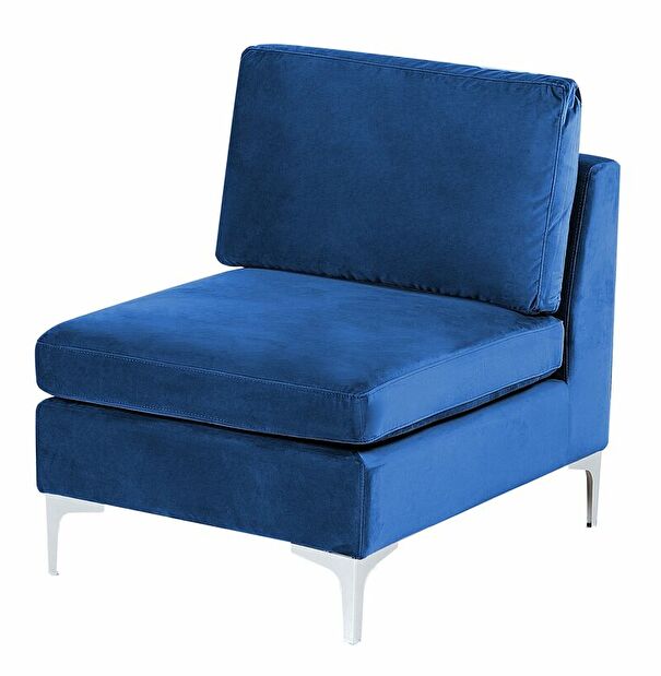Rohová sedací souprava s taburetkou Eldridge (sametově modrá) (P)