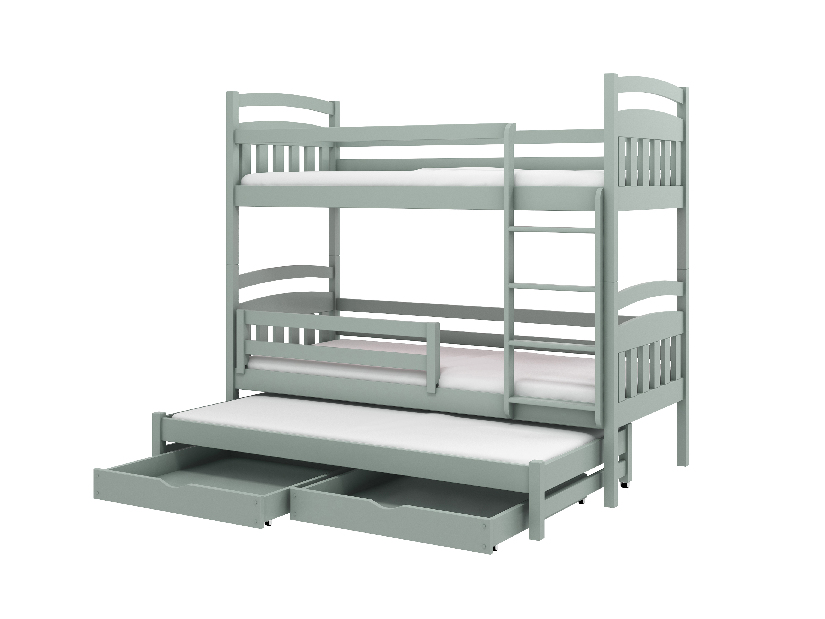 Dětská postel 80 cm ANIE (s roštem a úl. prostorem) (grafit)