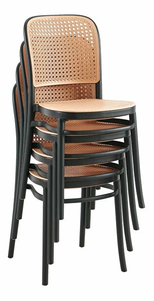 Jídelní židle LENITO (černá + béžová)