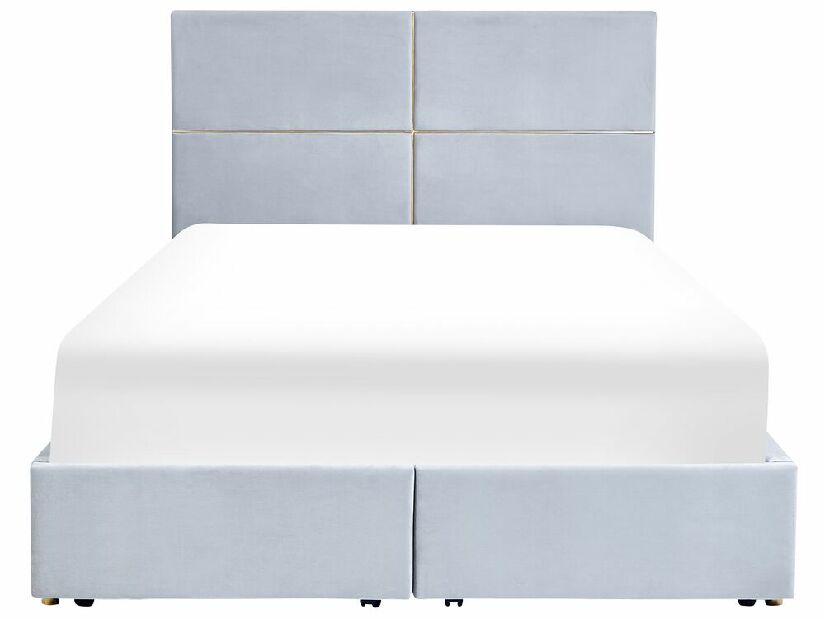 Manželská postel 140 cm Vissarion (šedá) (s roštem a úložným prostorem)