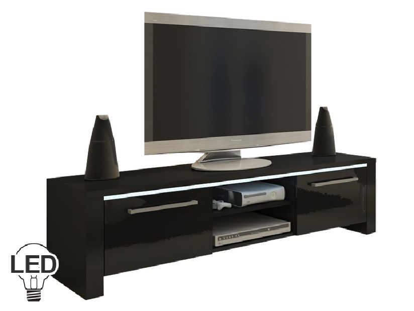 TV stolek/skříňka Freddy (černá + lesk černý)