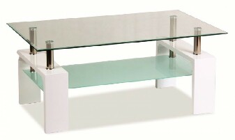 Konferenční stolek Lugar Basic II (lesk vysoký bílý)