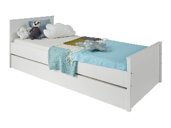 Jednolůžková postel 90 cm Olna (bílá) (bez roštu a matrace)