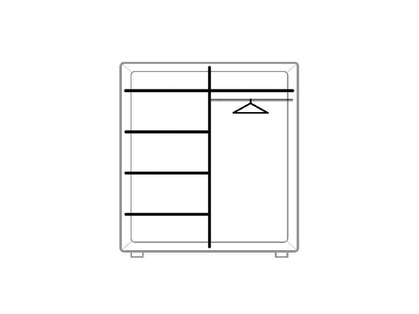 Rohová šatní skříň Izetta Typ 3 (bílá