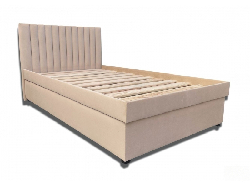 Manželská postel 120 cm Peissa (béžová) (bez matrace) (s roštem dřevěným laťkovým)