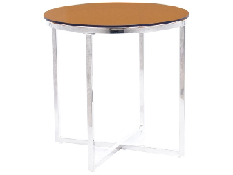 Konferenční stolek Celena (jantarová + chromová)