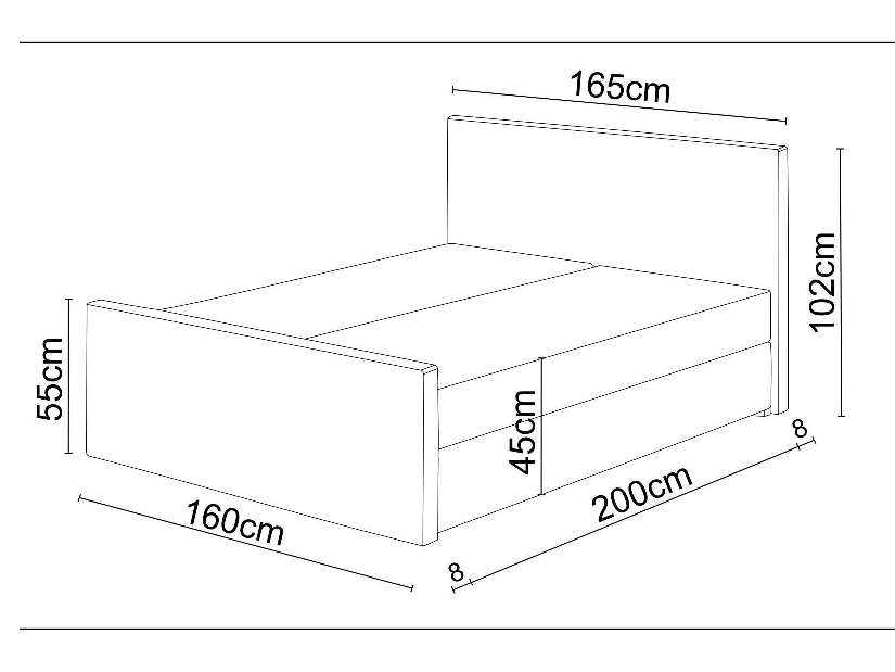 Manželská postel Boxspring 160 cm Milagros 4 (tmavě hnědá) (s matrací a úložným prostorem)