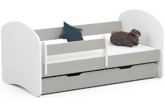 Dětská postel Pranshi (šedá) (s matrací)