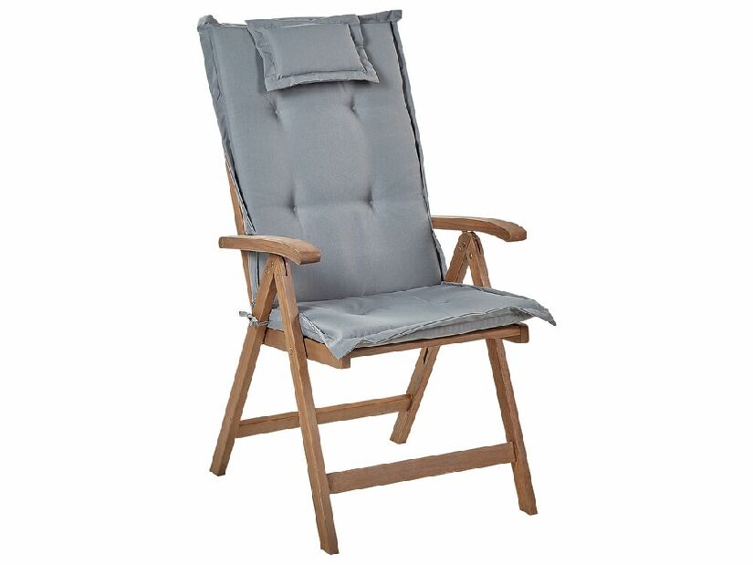 Set 6 ks zahradních židlí Amati (tmavé dřevo + šedá)