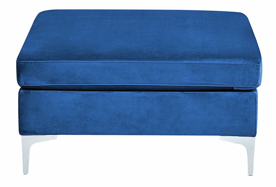 Rohová sedací souprava s taburetkou Eldridge (sametově modrá) (P)