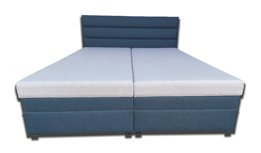 Manželská postel 160 cm Rebeka (se sendvičovými matracemi) (tmavě modrá)