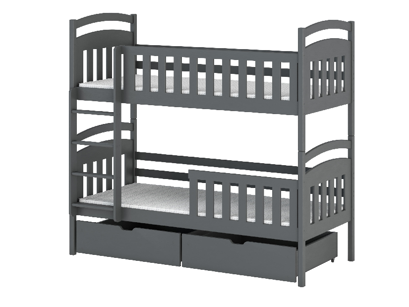 Dětská postel 90 cm Sarina (s roštem a úl. prostorem) (grafit)