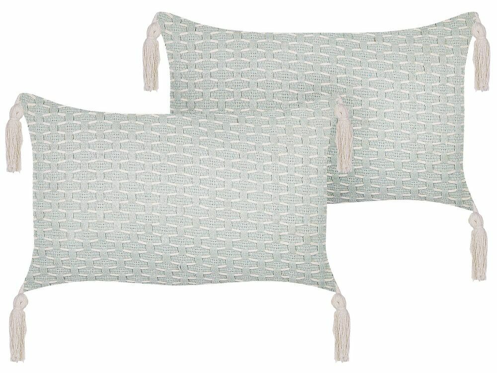 Sada 2 ozdobných polštářů 25 x 45 cm Hakko (zelená)
