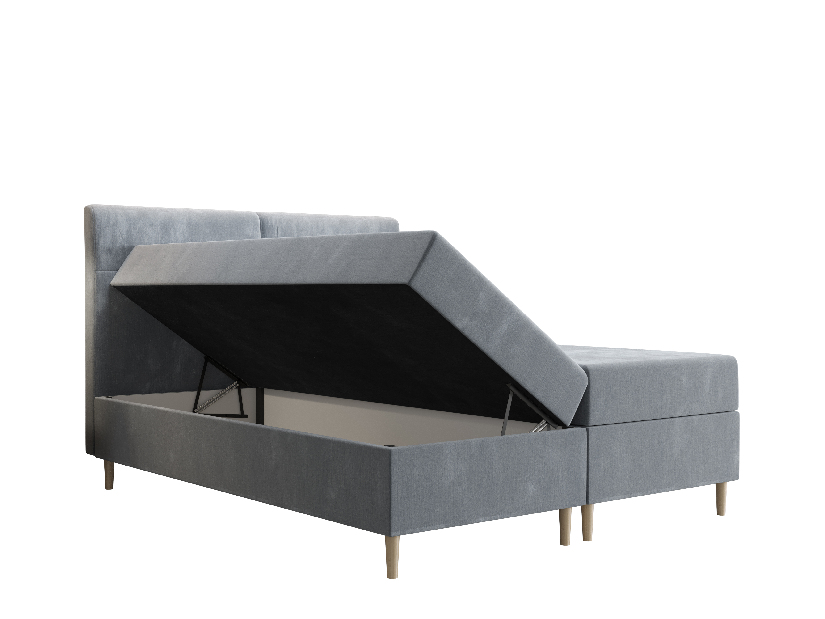 Manželská postel Boxspring 160 cm Saruta (olivová) (s matrací a úložným prostorem)
