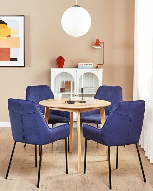 Set 2 ks. jídelních židlí LARNO (tmavě modrá)