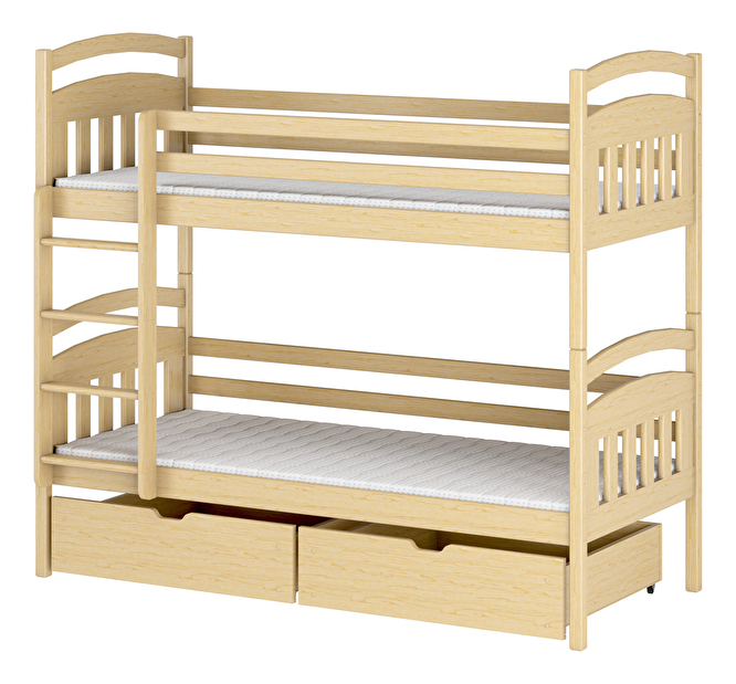 Dětská postel 80 cm Galvin (s roštem a úl. prostorem) (borovice)