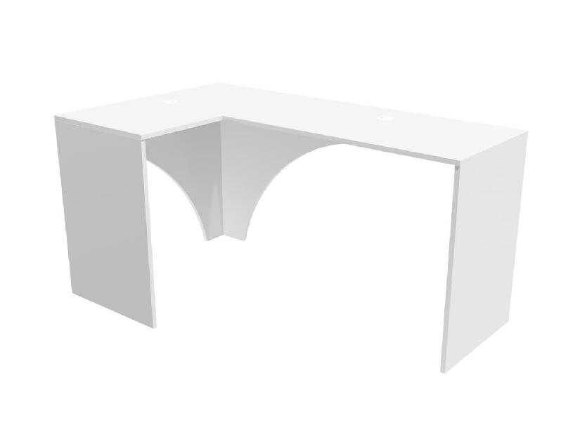 Rohový PC stolek Uhlominn (bílá)