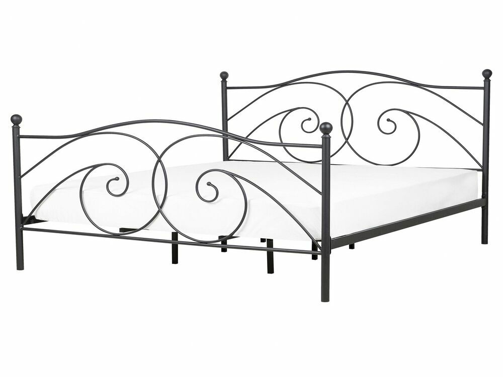 Manželská postel 160 cm DIROU (s roštem) (černá)