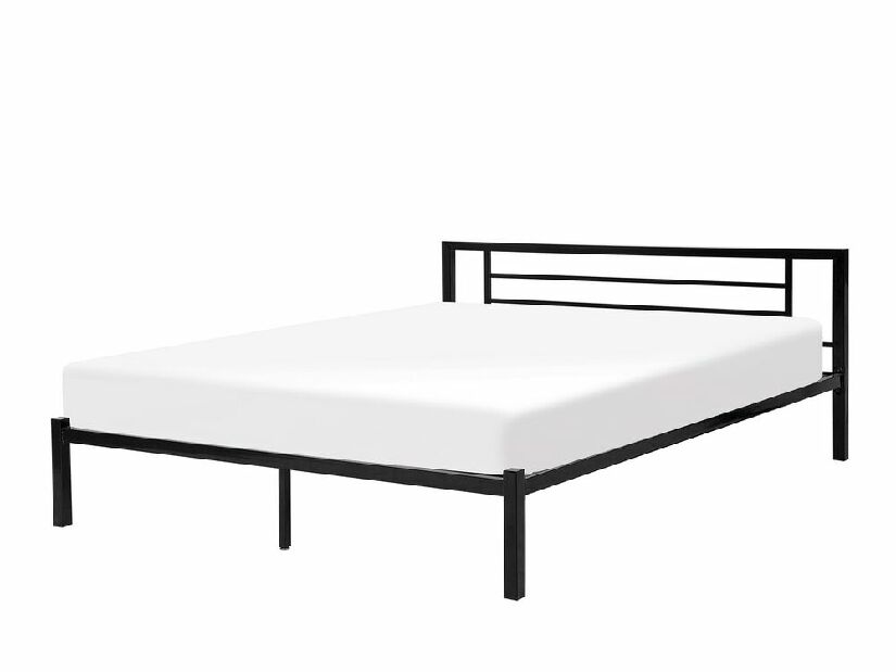 Manželská postel 180 cm CONNET (s roštem) (černá)