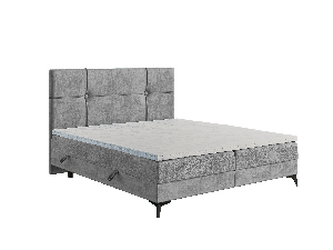 Kontinentální postel 160 cm Nivela (beton) (s matrací a úl. prostorem)