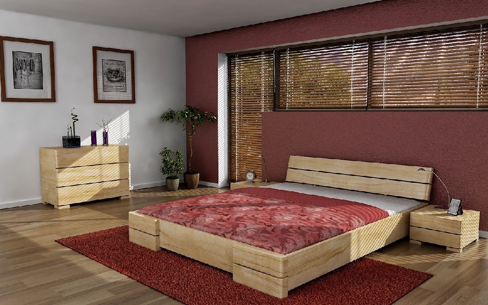 Manželská postel 180 cm Naturlig Lorenskog (borovice)