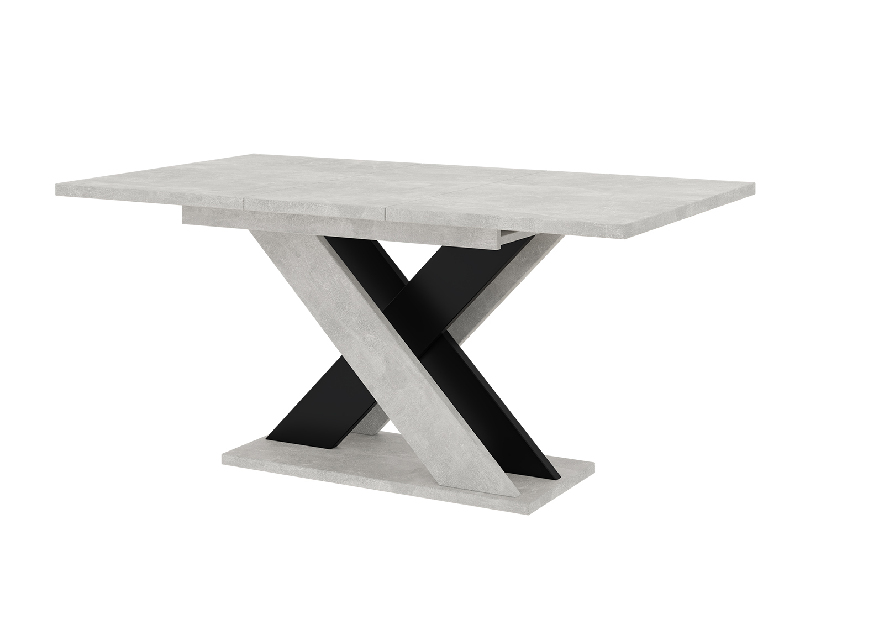 Jídelní stůl Xalin (světle šedá + černá) (pro 4 až 6 osob)