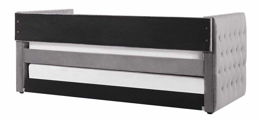 Rozkládací postel 90 cm GENSA (šedá) (s roštem)
