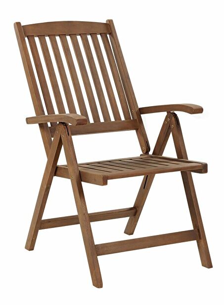 Set 2 ks zahradních židlí Amati (tmavé dřevo + krémová)