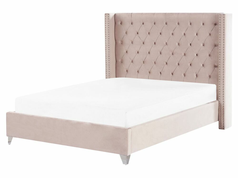 Manželská postel 160 cm Lubbka (růžová)