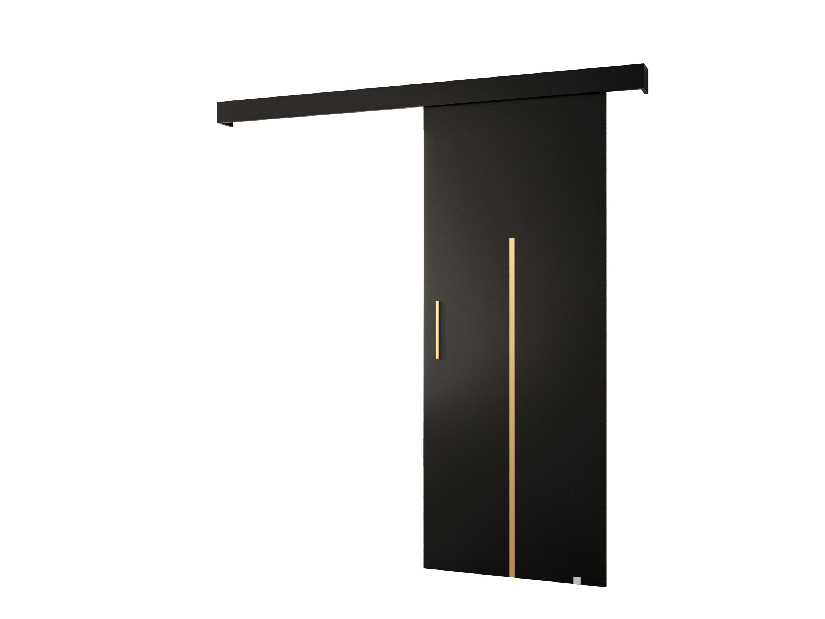 Posuvné dveře 90 cm Sharlene X (černá matná + černá matná + zlatá)